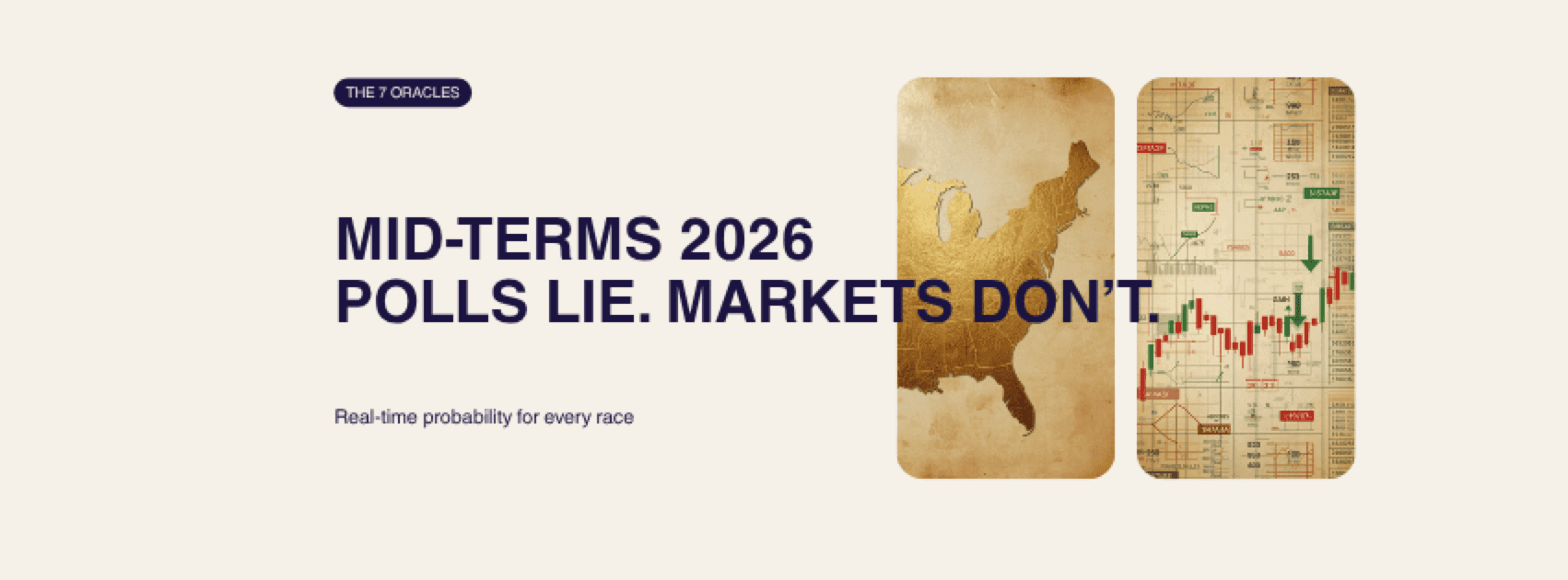 Mid-Terms 2026 — Polls lie. Markets don’t. Real-time probability for every race on Kalshi prediction markets. The 7 Oracles.