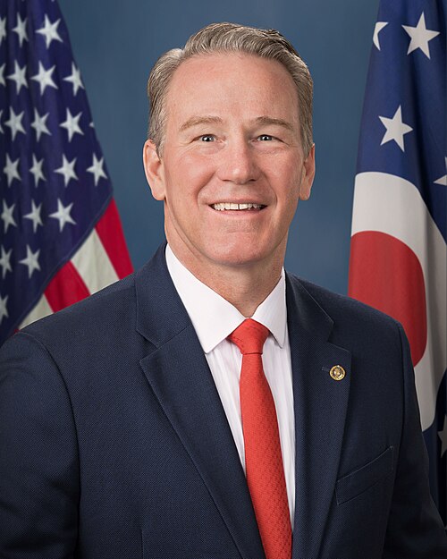 Official portrait of Jon Husted, Republican appointed incumbent in the Ohio 2026 U.S. Senate race.