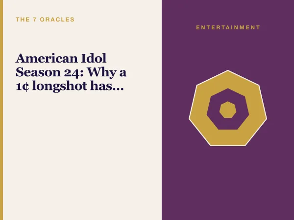 American Idol Season 24 — Nando on a 1¢ longshot in a diluted talent pool — The 7 Oracles entertainment analysis