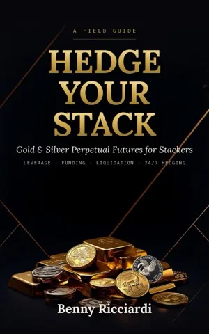 Hedge Your Stack book cover: gold bars and bullion coins under the title
